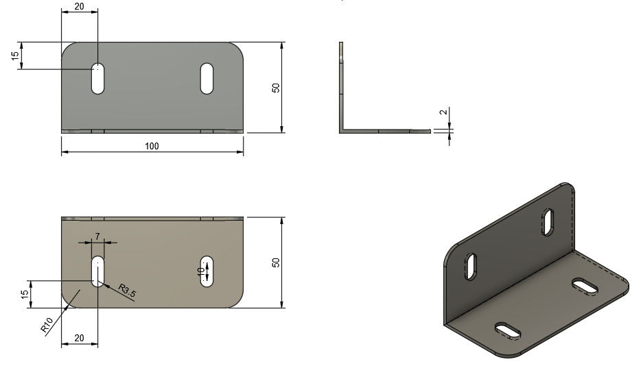 50mm x 50mm x 100mm Angle Bracket