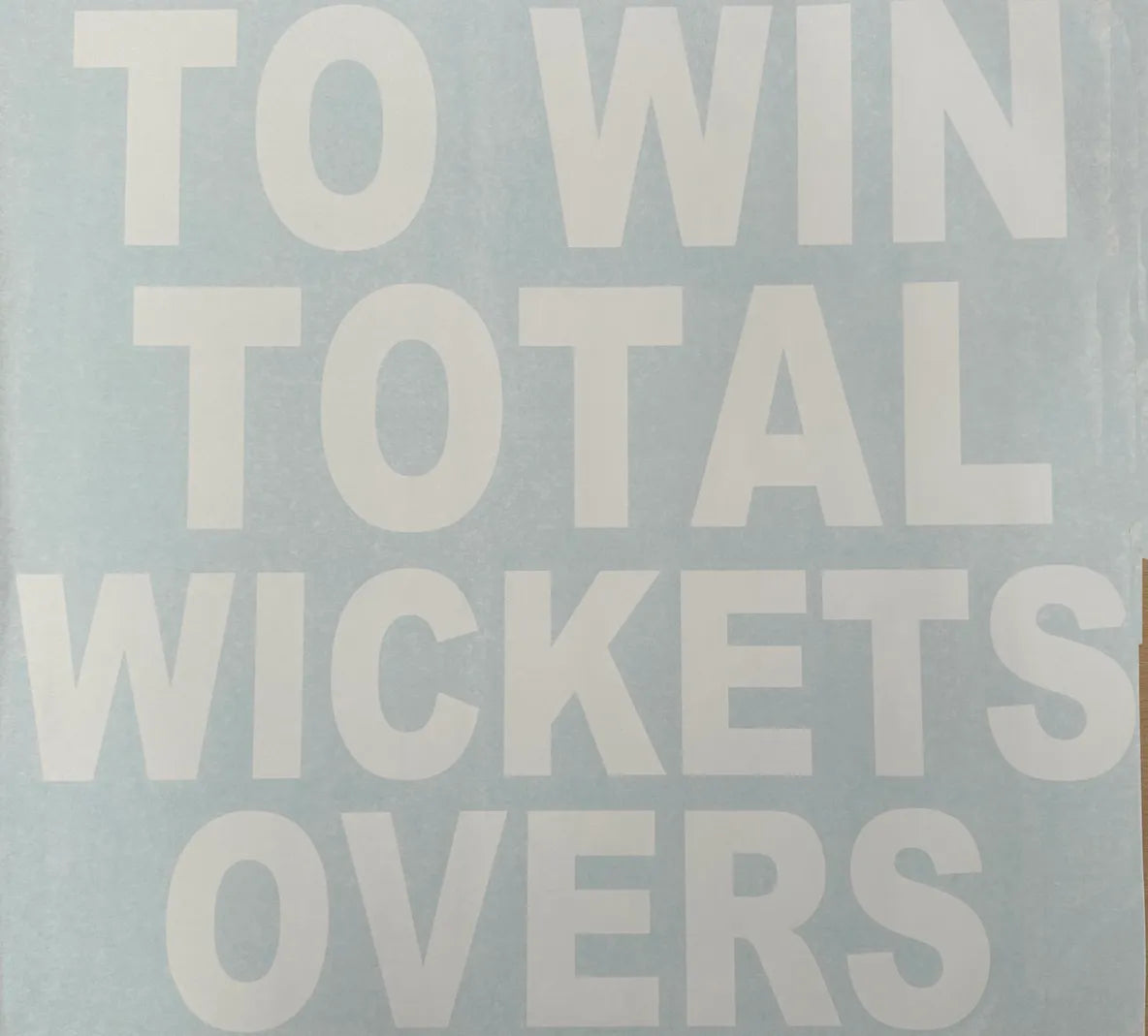 Self Adhesive White Vinyl Cricket Lettering