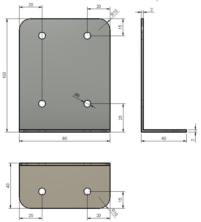 40mm x 100mm x 80mm Angle Bracket