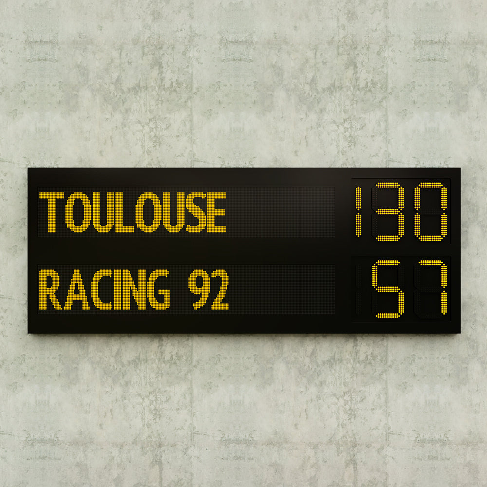 Large Scoreboard Numbers Large 6 Digit Pro Scoreboard with Editable LED Names - Scoreboards Online